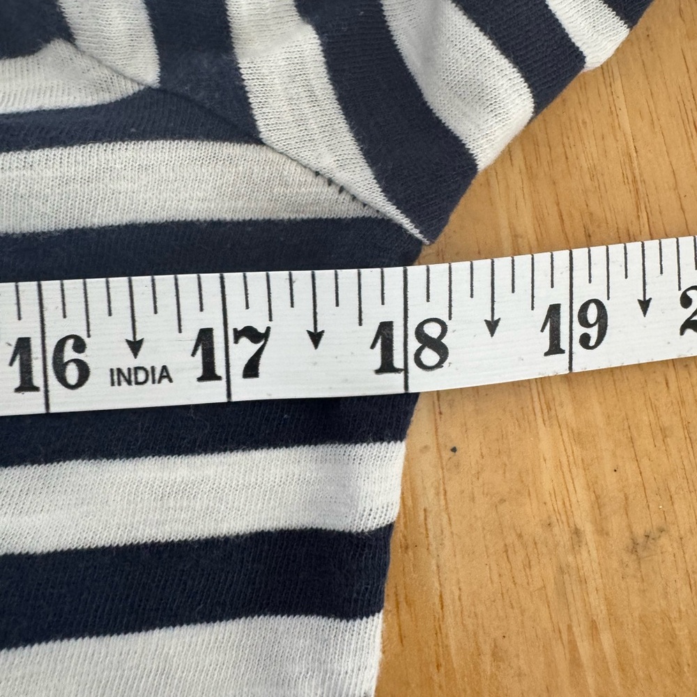 Banana Republic Blue/White Striped Boat Neck w/Button Detail 3/4 Sleeves Size M - Picture 8 of 9